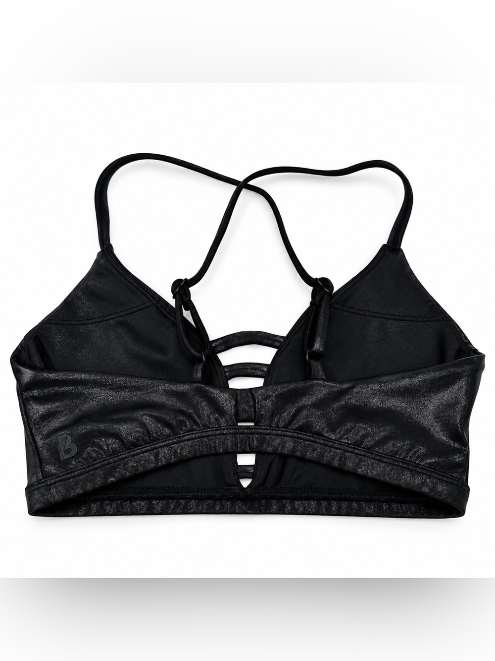 Buffbunny Collection Sports Bra Women size S Black Strappy Cutout workout - Picture 3 of 5